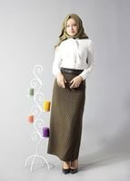 Tesettür giyim HAKİ 6823 ETEK