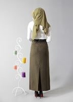 Tesettür giyim HAKİ 6823 ETEK