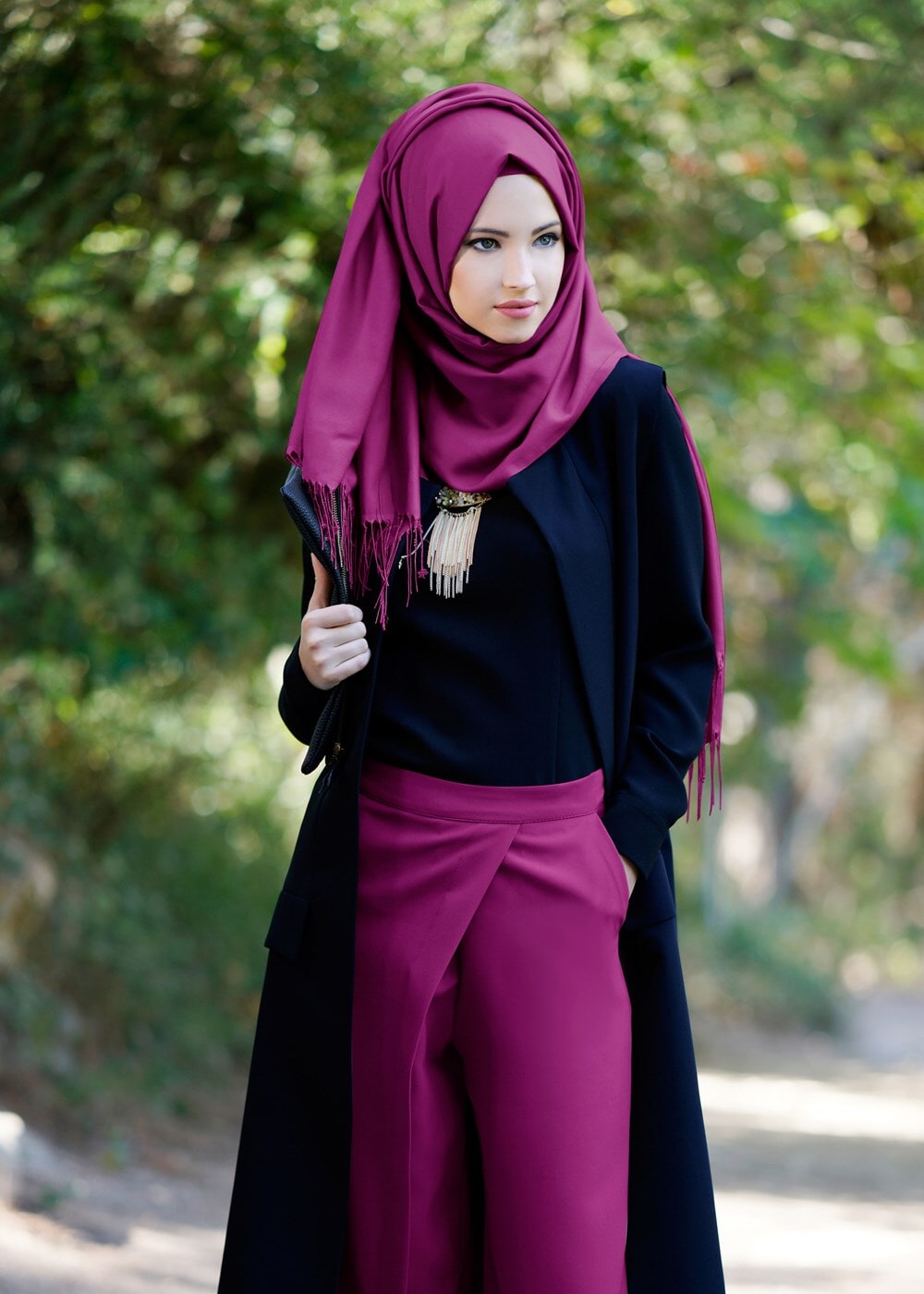 Vêtements hijab FUCHSIA PANTAJUPE 3931