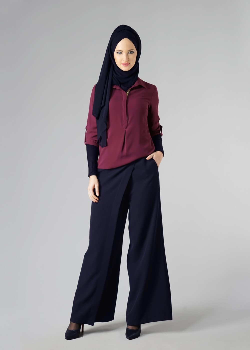 Hijab clothing NAVY BLUE PANTSKIRT 3931 