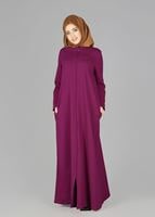 Hijab clothing FUCHSIA ZIP-UP HOODED TOPCOAT 25106