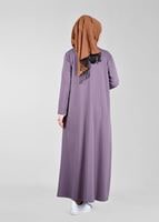 Tesettür giyim BEJ FERMUARLI KAPÜŞONLU FERACE 25106