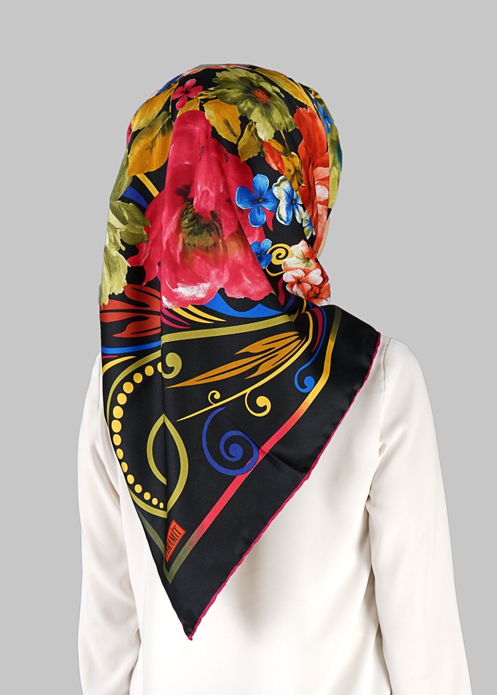 Tesettür giyim MOR T 27642 Piramit Karışık Desenli Esarp