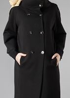 Tesettür giyim SİYAH TRUVAKAR KOL DÜĞMELİ TRENÇKOT 9265