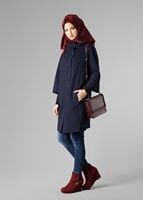 Tesettür giyim LACİVERT TRUVAKAR KOL DÜĞMELİ TRENÇKOT 9265