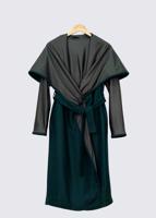 Vêtements hijab VERT MANTEAU AVEC CEINTURE EN CUIR 9313