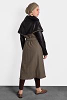 Tesettür giyim VİZON DERİ DETAYLI KUŞAKLI KABAN 9313