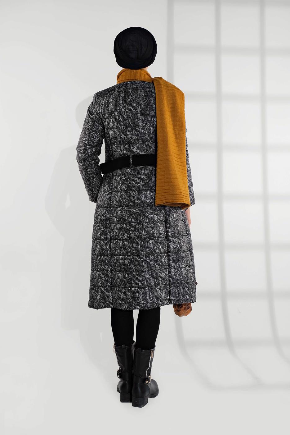 Hijab clothing BLACK ALVINA QUILTED COAT 9372 