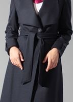 Tesettür giyim LACİVERT KUŞAKLI TEK DÜĞMELİ KABAN 9399