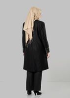 Hijab clothing BLACK ZIPPED COAT 9406