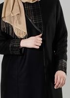 Hijab clothing BLACK ZIPPED COAT 9406