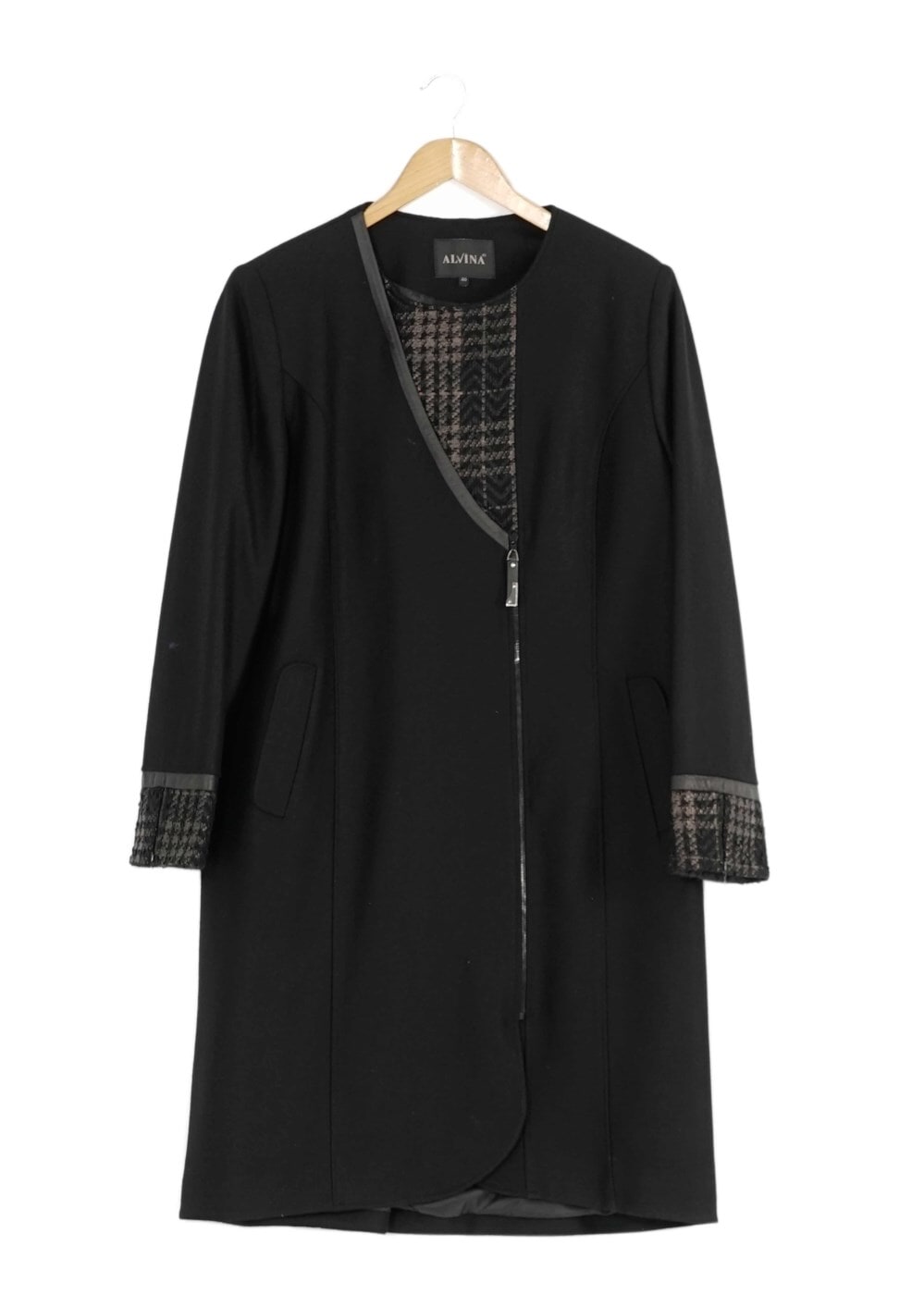 Hijab clothing BLACK ZIPPED COAT 9406