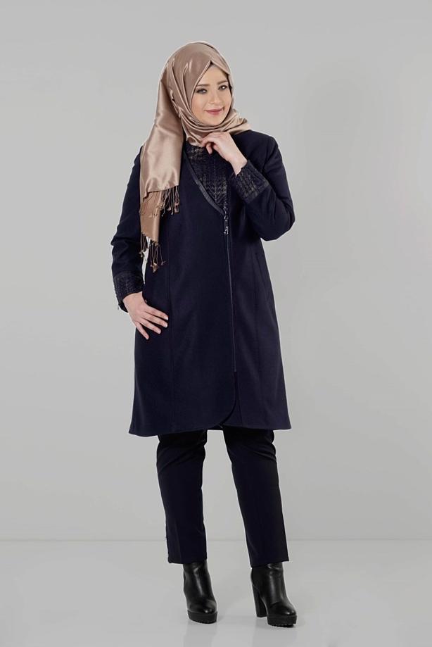 Vêtements hijab BLEU MARINE CABAN ZIPPÉ 9406  - TRENDTESETTÜR