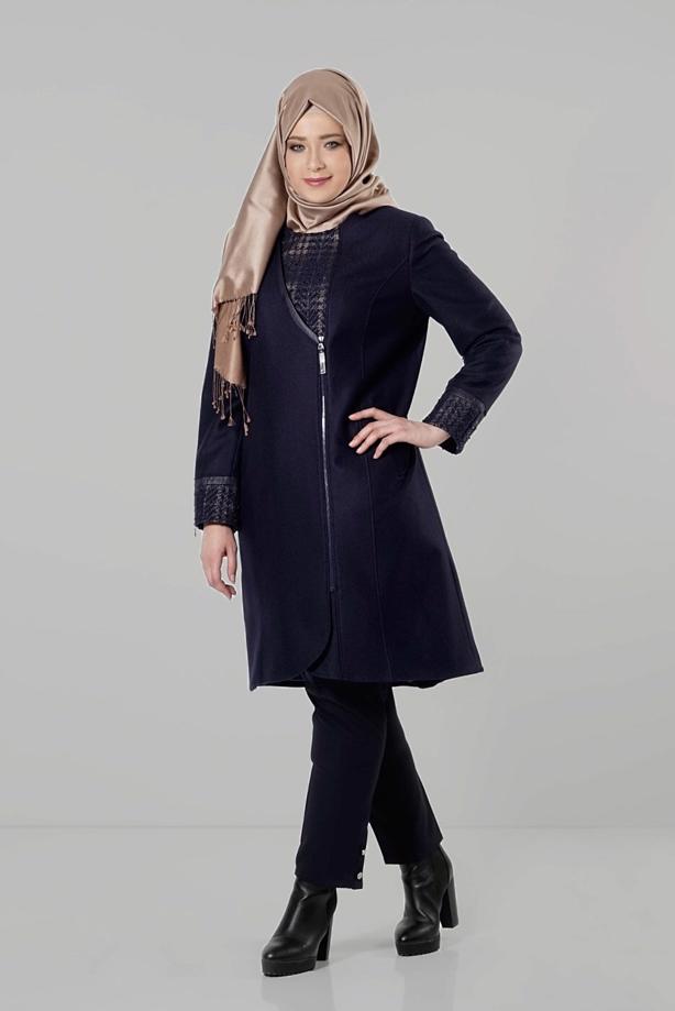 Vêtements hijab BLEU MARINE CABAN ZIPPÉ 9406  - TRENDTESETTÜR