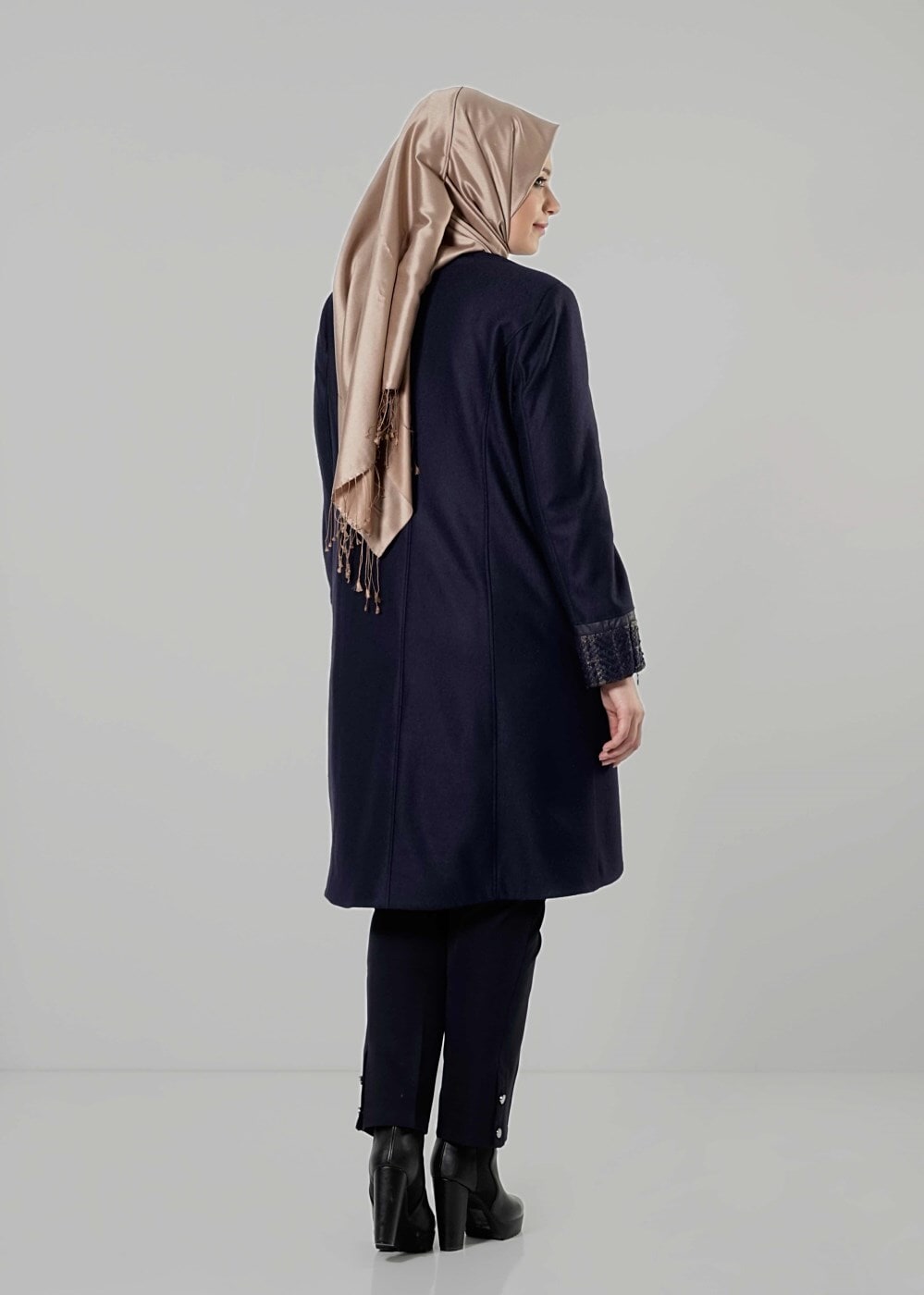 Vêtements hijab BLEU MARINE CABAN ZIPPÉ 9406 