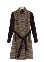 Tesettür giyim KAHVE ALVİNA BELDEN KUŞAKLI KAZAYAĞI KABAN 9419