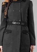 Tesettür giyim GRİ KEMERLİ CEPLİ KABAN 9429 