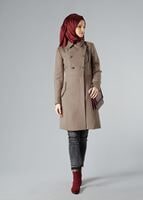 Tesettür giyim KAHVE KLASİK CEPLİ KABAN 9432