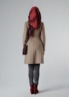 Tesettür giyim KAHVE KLASİK CEPLİ KABAN 9432