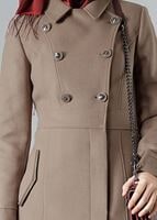 Tesettür giyim KAHVE KLASİK CEPLİ KABAN 9432