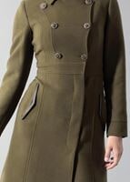 Tesettür giyim HAKİ KLASİK CEPLİ KABAN 9432