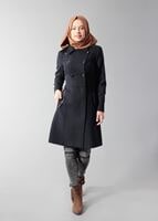 Tesettür giyim LACİVERT KLASİK CEPLİ KABAN 9432