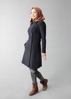 Tesettür giyim LACİVERT KLASİK CEPLİ KABAN 9432