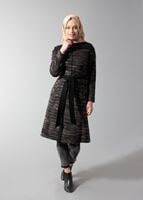 Tesettür giyim KAHVE FERMUARLI KUŞAKLI KABAN 9433