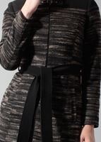 Tesettür giyim KAHVE FERMUARLI KUŞAKLI KABAN 9433