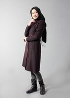 Tesettür giyim SİYAH YAKASI DÜĞMELİ BAĞCIKLI KABAN 9437 