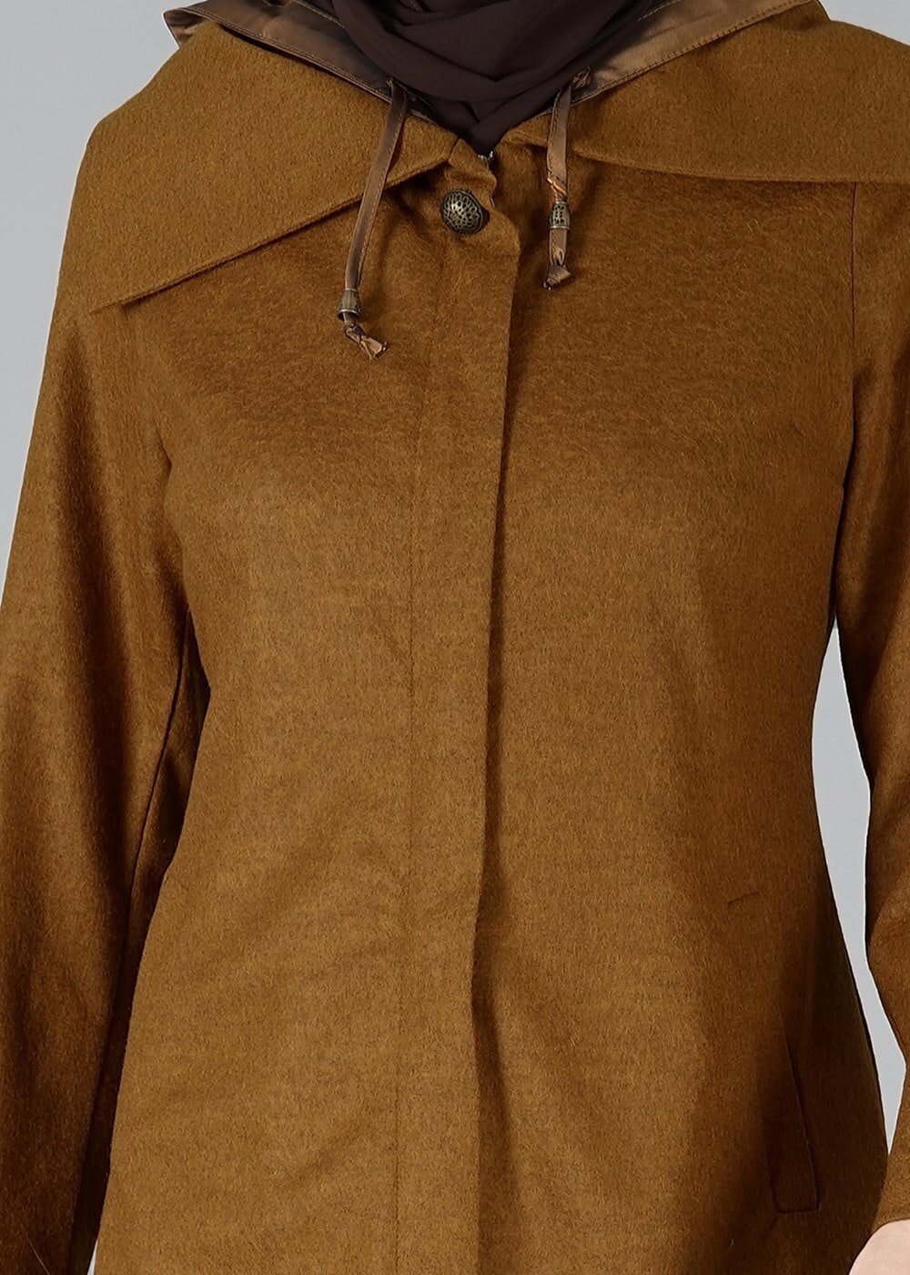 Hijab clothing TABA ZIPPED FELT COAT 2110