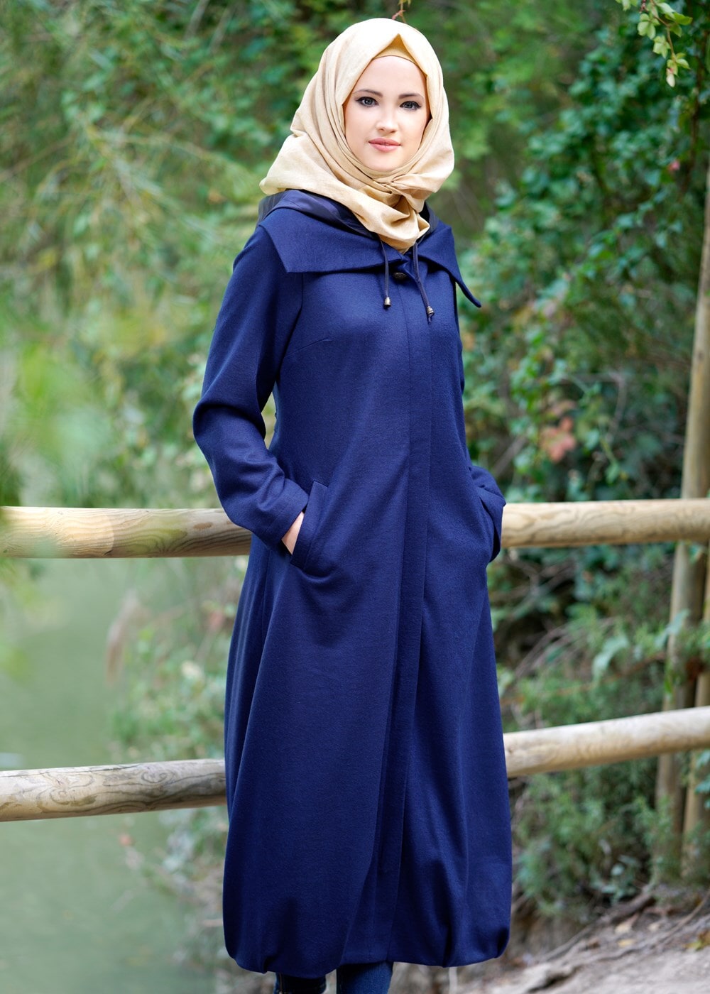 Vêtements hijab BLEU MARINE CABAN DE FEUTRE ZIPPÉ 2110