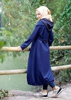 Vêtements hijab BLEU MARINE CABAN DE FEUTRE ZIPPÉ 2110
