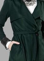 Tesettür giyim YEŞİL KUŞAKLI KEÇE KABAN 3466