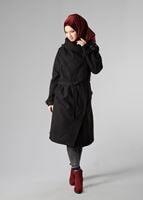 Hijab clothing BLACK LONG WALKER COAT 6534