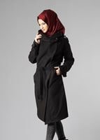 Hijab clothing BLACK LONG WALKER COAT 6534