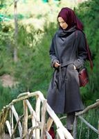 Hijab clothing GREY LONG WALKER COAT 6534