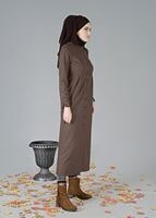 Vêtements hijab BRUN CABAN À COL CLAUDINE À BOUTONNÉ 9011 