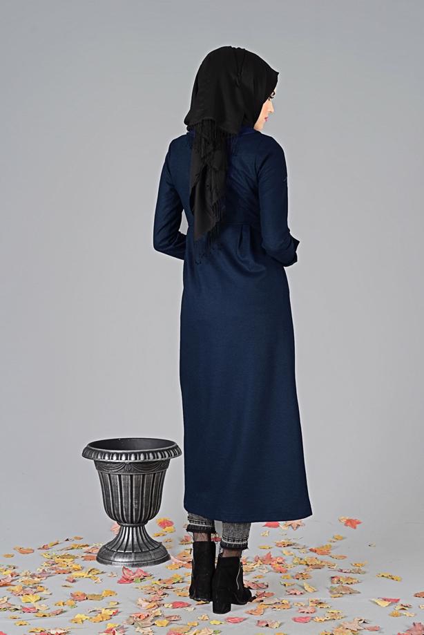 Vêtements hijab  PETER PAN COLLAR BUTTONED COAT 9011 - TRENDTESETTÜR