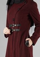 Vêtements hijab ROUGE BORDEAUX MANTEAU À BOUTONNÉ AVEC DEUX CEINTURE  9323