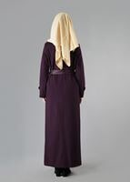 Vêtements hijab PRUNE MANTEAU AVEC CEINTURE EN CUIR 9324