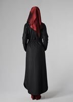 Hijab clothing BLACK BELTED WRAP COAT WITH POCKETS 9337