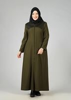 Vêtements hijab KAKI MANTEAU À ZIPPÉ 9410 