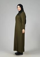 Vêtements hijab KAKI MANTEAU À ZIPPÉ 9410 