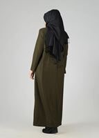 Vêtements hijab KAKI MANTEAU À ZIPPÉ 9410 