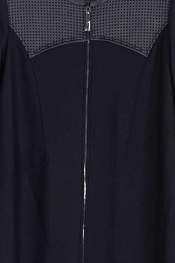 Vêtements hijab BLEU MARINE MANTEAU ZIPPÉ T 9410 - TRENDTESETTÜR