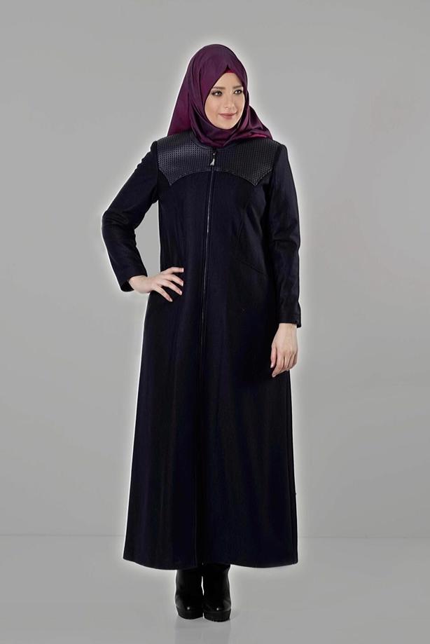 Vêtements hijab BLEU MARINE MANTEAU À ZIPPÉ 9410  - TRENDTESETTÜR