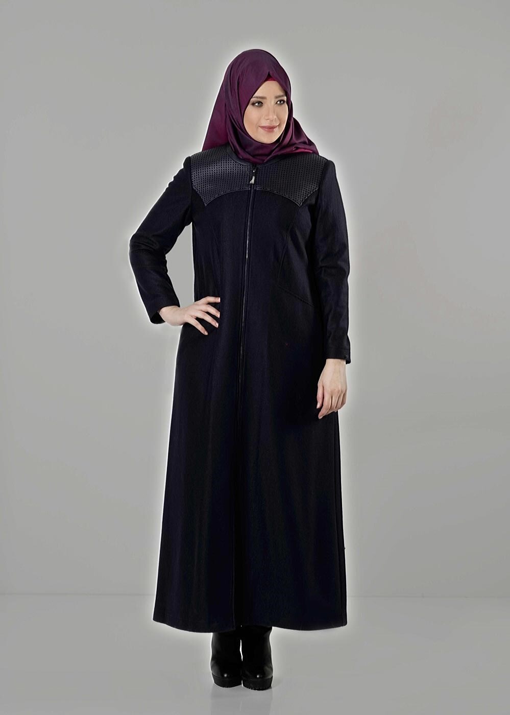 Tesettür giyim LACİVERT 9410 MANTO