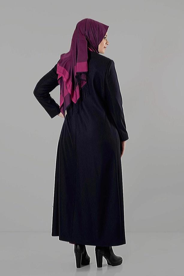Vêtements hijab BLEU MARINE MANTEAU À ZIPPÉ 9410  - TRENDTESETTÜR