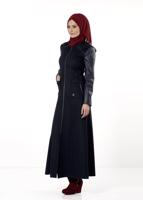 Tesettür giyim LACİVERT T 9416 Winter Escada Manto-Alv Fashion